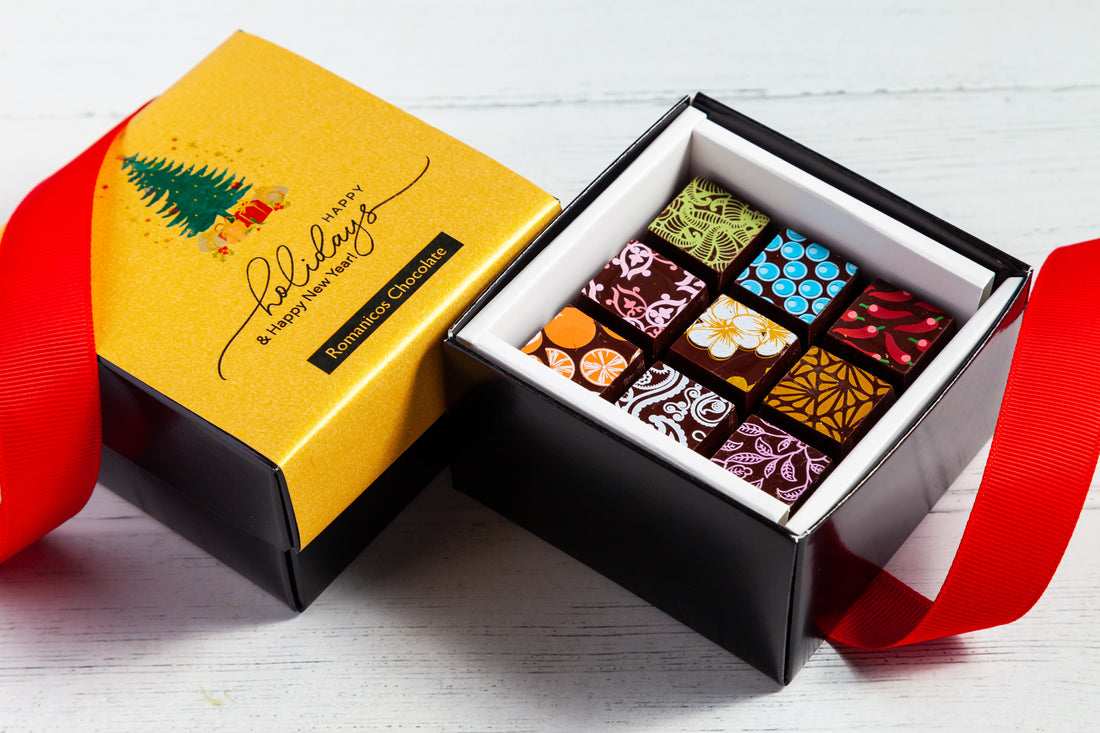 Happy Holidays Piccolo Size Chocolate Art Box