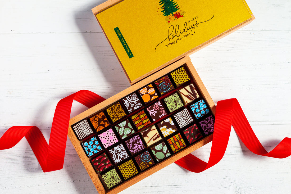 Happy Holidays Chocolate Art Limited Edition Wooden Box