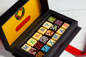 Merry Christmas Chocolate Art Mini Scrabble Box