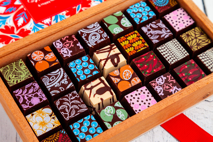 Happy Holidays Chocolate Art Limited Edition Wooden Box