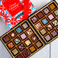 Happy Holidays Double Queen Chocolate Art Box (32 Pieces)