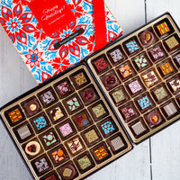 Happy Holidays Double King Size Chocolate Art Box (50 Pcs)