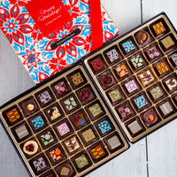 Happy Holidays Double King Size Chocolate Art Box (50 Pcs)