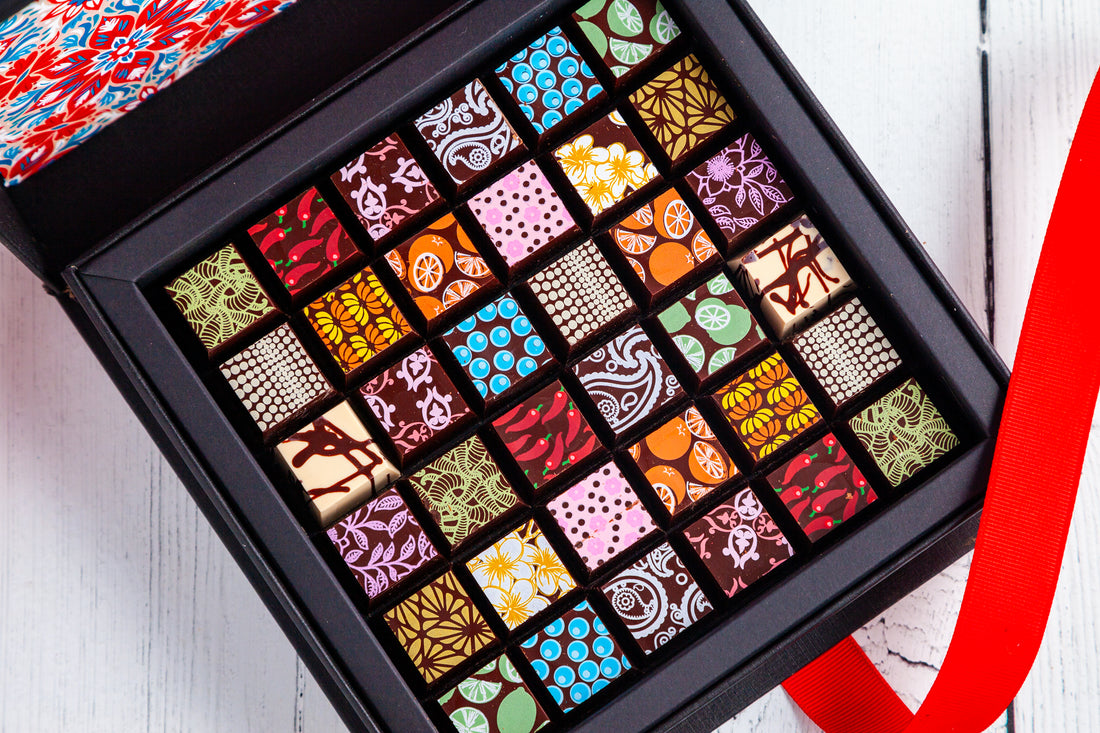 Happy Holidays Chocolate Art Scrabble Box