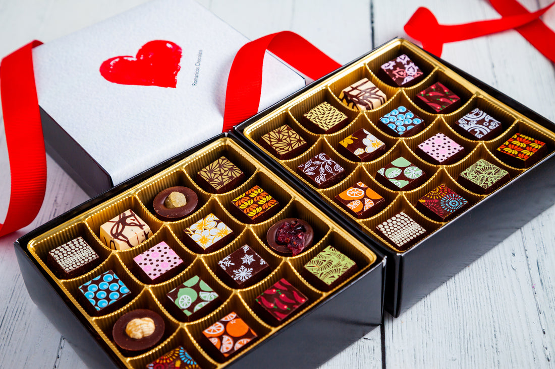 I Love You Double Queen Chocolate Art Box (32 Pieces)