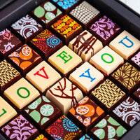 I Love You Chocolate Art Scrabble Box