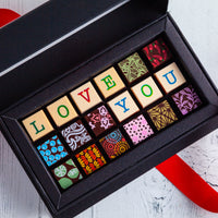 I Love You Chocolate Art Mini Scrabble Box