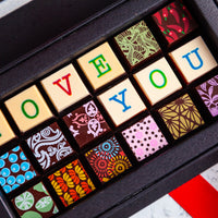 I Love You Chocolate Art Mini Scrabble Box