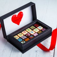 I Love You Chocolate Art Mini Scrabble Box