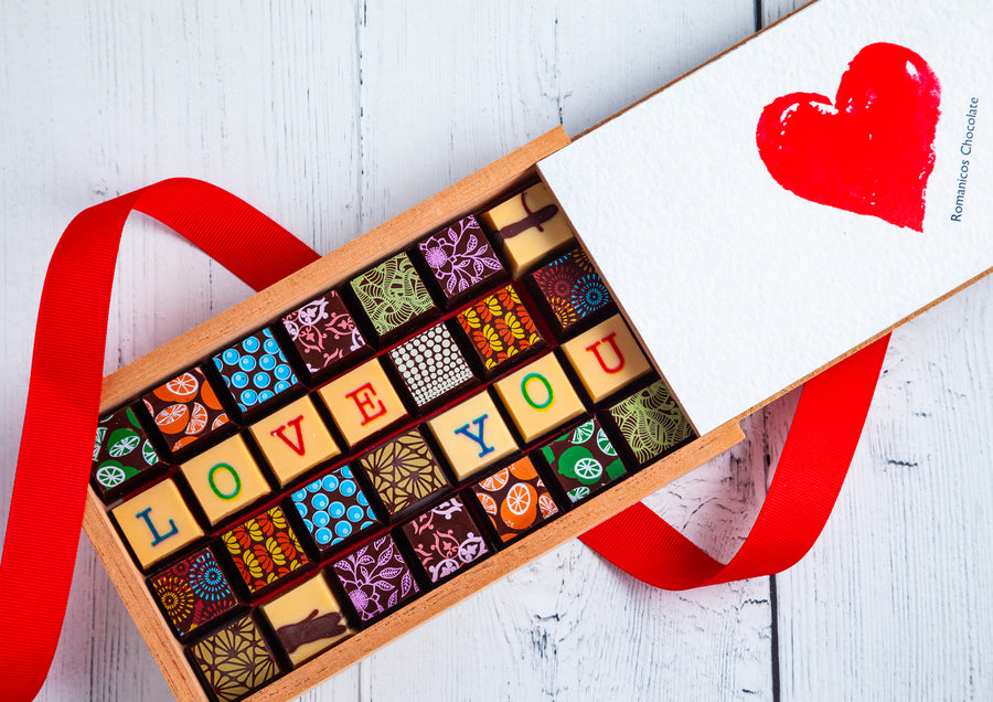 I Love You Chocolate Art Limited Edition Wooden Box