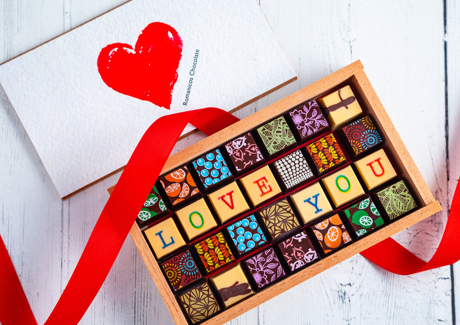 I Love You Chocolate Art Limited Edition Wooden Box