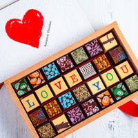 I Love You Chocolate Art Limited Edition Wooden Box