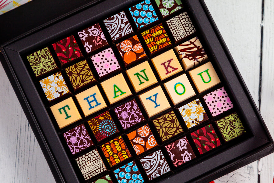 Thank You Chocolate Art Scrabble Box