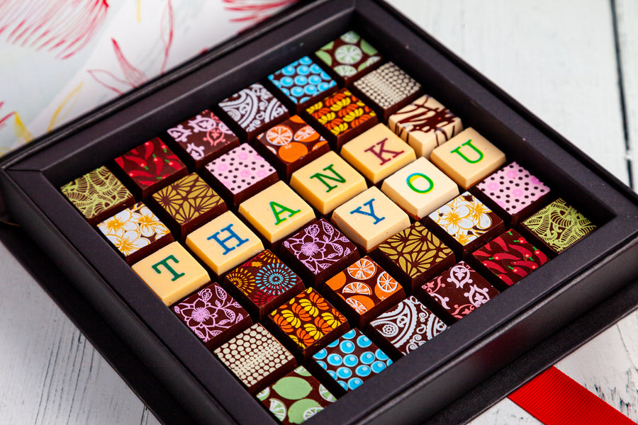 Thank You Chocolate Art Scrabble Box