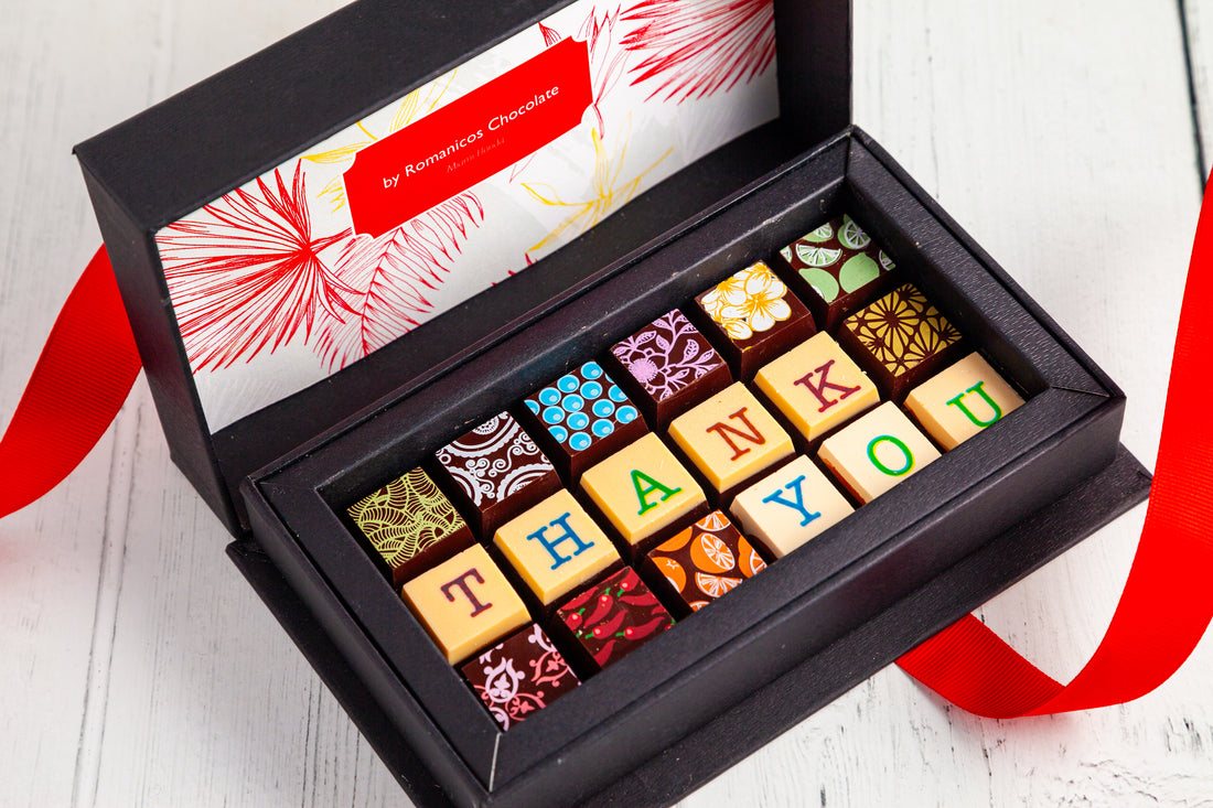 Thank You Chocolate Art Mini Scrabble Box