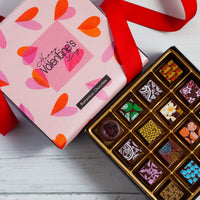Valentine's Day Single Queen Size Chocolate Art Box (16 Pcs)