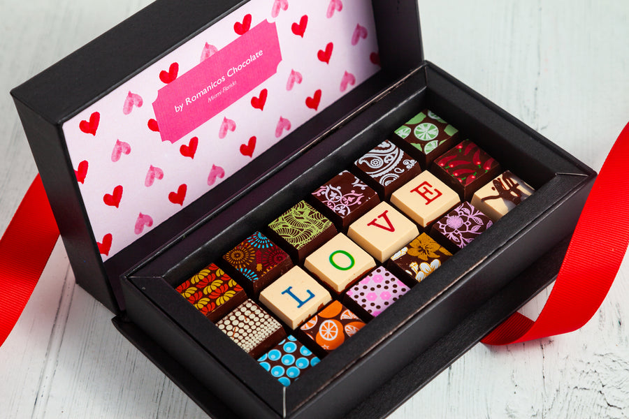 Valentine's Day Chocolate Art Mini Scrabble Box