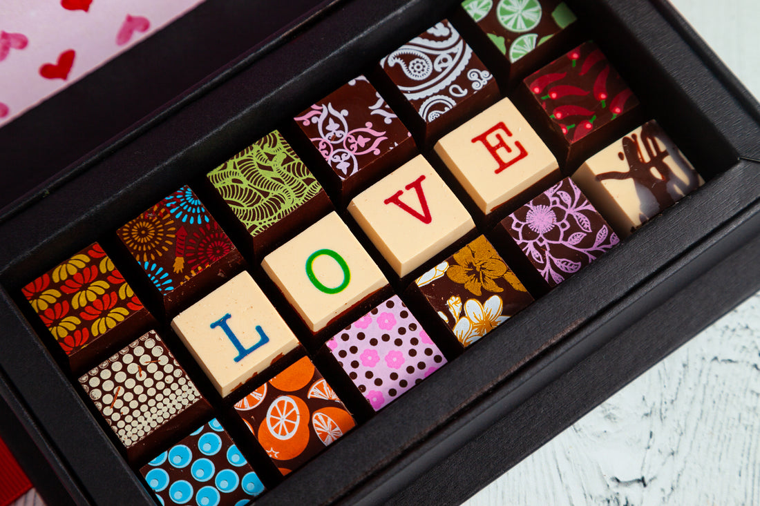 Valentine's Day Chocolate Art Mini Scrabble Box