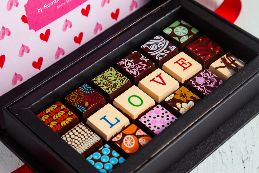 Valentine's Day Chocolate Art Mini Scrabble Box