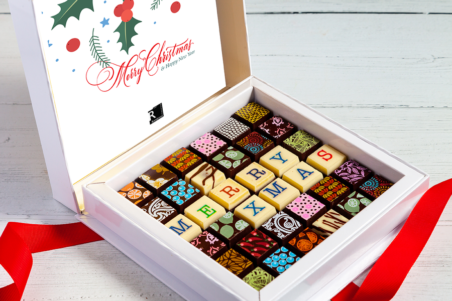 Merry Christmas 36pc Scrabble Chocolate Art