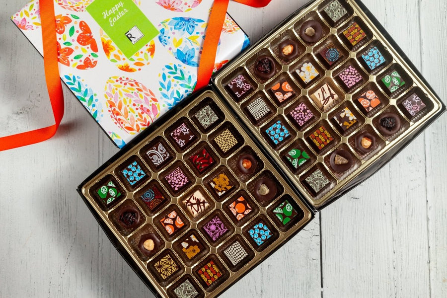 Easter Double King Size Chocolate Art Box (50 Pcs) - Romanicos Chocolate