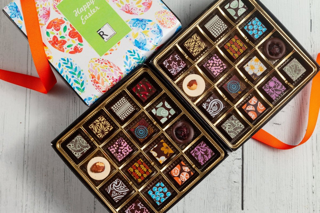 Easter Double Queen Chocolate Art Box (32 Pieces) - Romanicos Chocolate