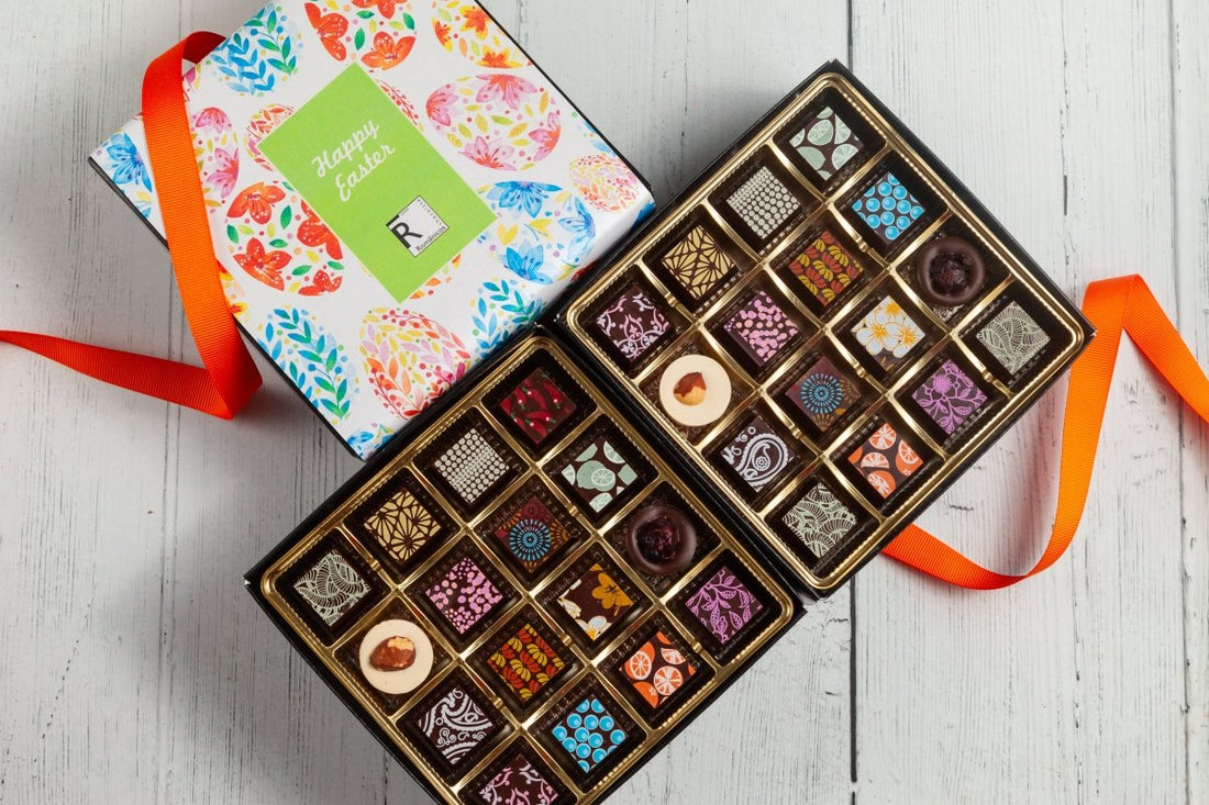 Easter Double Queen Chocolate Art Box (32 Pieces) - Romanicos Chocolate