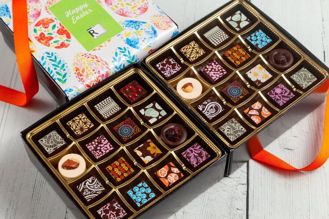 Easter Double Queen Chocolate Art Box (32 Pieces) - Romanicos Chocolate