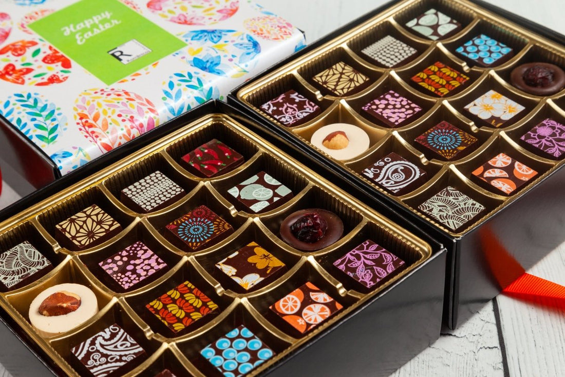 Easter Double Queen Chocolate Art Box (32 Pieces) - Romanicos Chocolate
