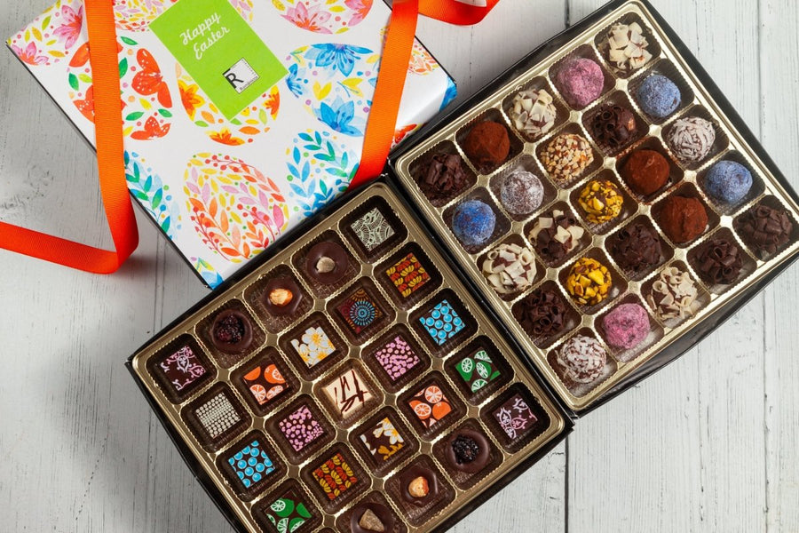Easter King Mixed Box (50 Pcs: 25 Bonbons, 25 Truffles) - Romanicos Chocolate