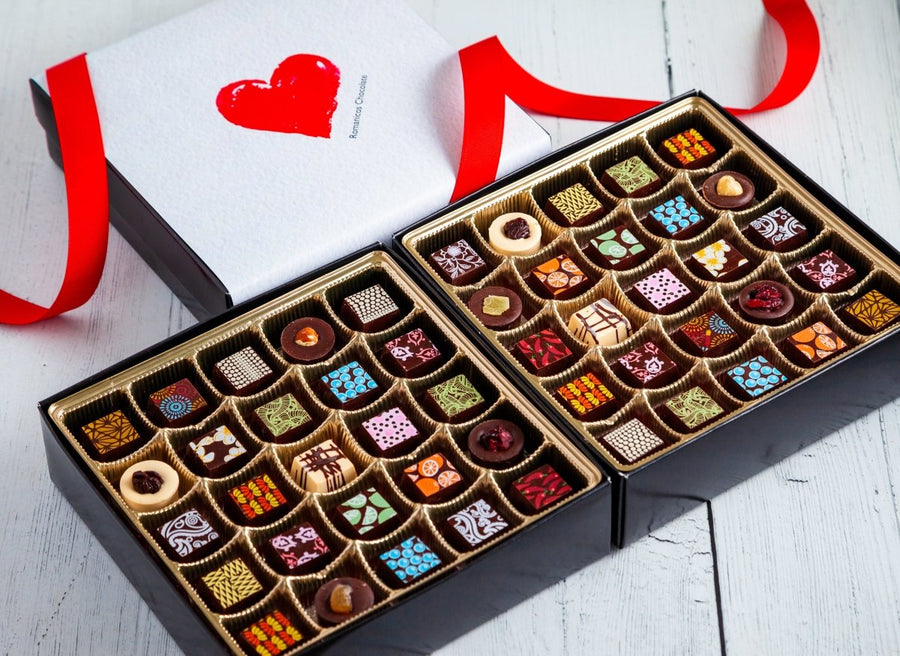 I Love You Double King Size Chocolate Art Box (50 Pcs) - Romanicos Chocolate
