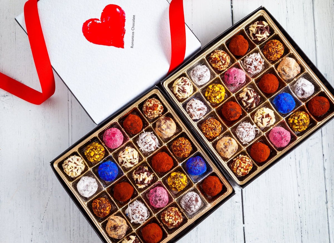 I Love You Double King Size Signature Truffle Box (50 Pcs) - Romanicos Chocolate