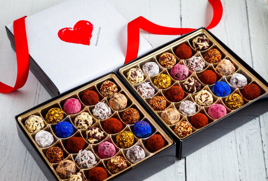 I Love You Double King Size Signature Truffle Box (50 Pcs) - Romanicos Chocolate