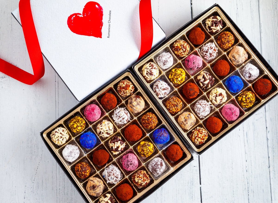 I Love You Double King Size Signature Truffle Box (50 Pcs) - Romanicos Chocolate