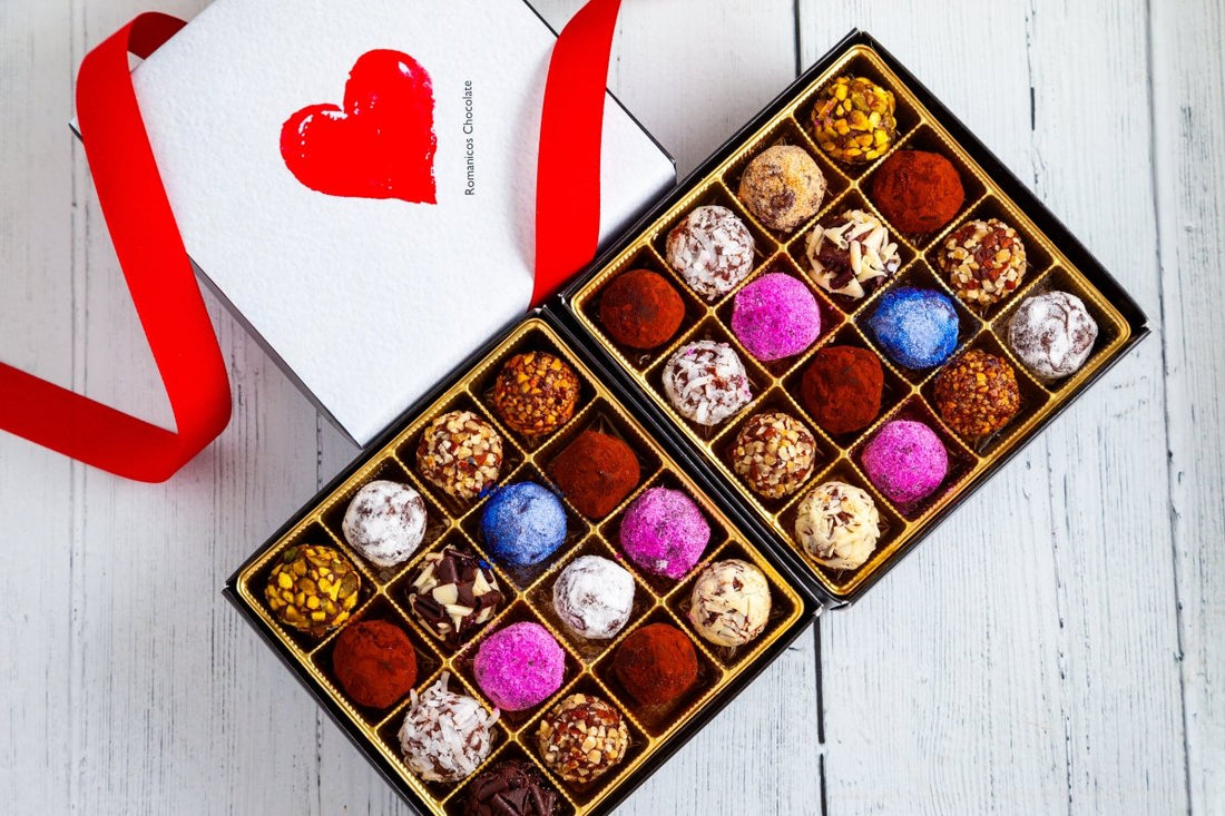 I Love You Double Queen Signature Truffle Box (32 Pcs) - Romanicos Chocolate