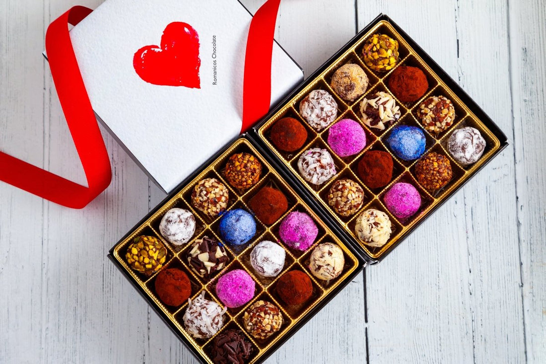 I Love You Double Queen Signature Truffle Box (32 Pcs) - Romanicos Chocolate