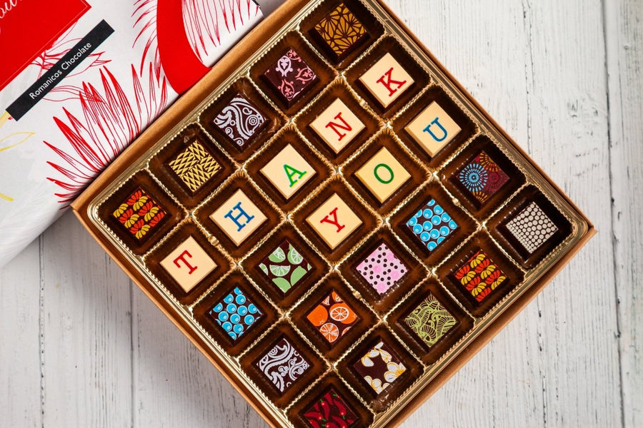King Size Thank You Chocolate Art Box - Romanicos Chocolate