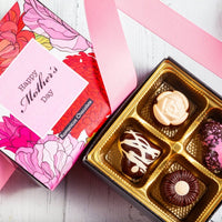 Mother's Day Chocolate Heart and Flower Jewel Box (4 pcs) - Romanicos Chocolate