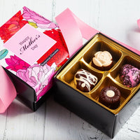 Mother's Day Chocolate Heart and Flower Jewel Box (4 pcs) - Romanicos Chocolate