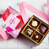Mother's Day Chocolate Heart and Flower Jewel Box (4 pcs) - Romanicos Chocolate