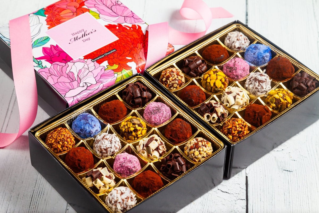 Mother's Day Double Queen Signature Truffle Box (32 Pieces) - Romanicos Chocolate