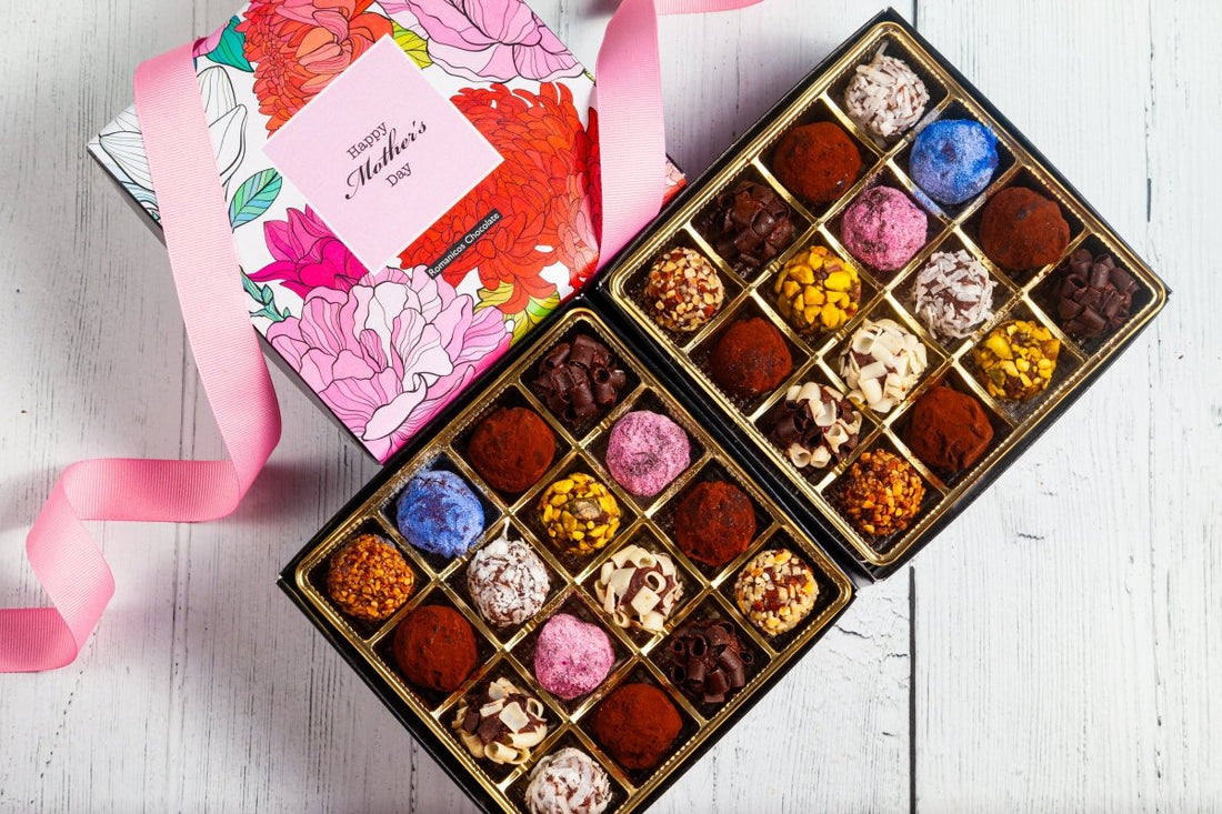 Mother's Day Double Queen Signature Truffle Box (32 Pieces) - Romanicos Chocolate