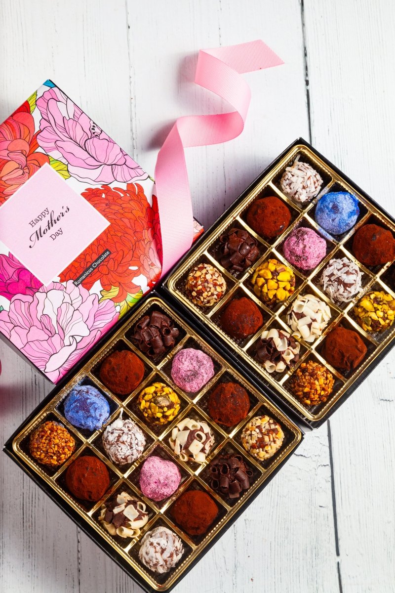 Mother's Day Double Queen Signature Truffle Box (32 Pieces) - Romanicos Chocolate