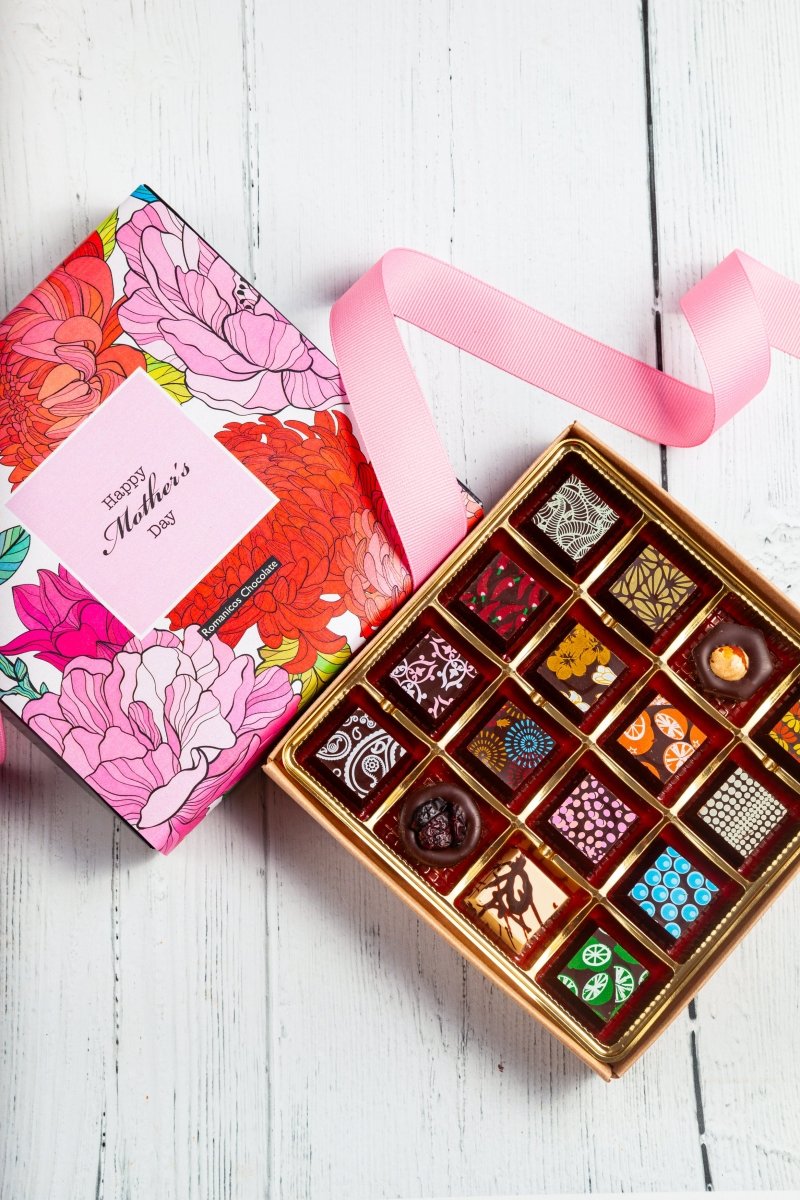 Mother's Day Single Queen Chocolate Art Box (16 Pieces) - Romanicos Chocolate