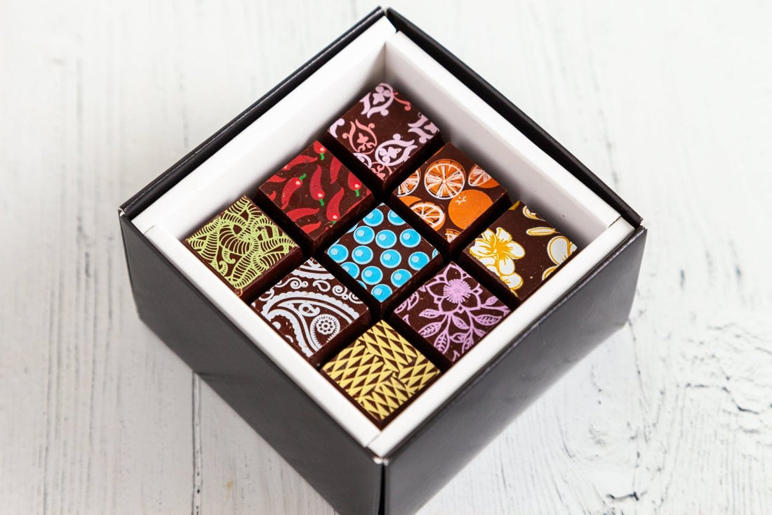 Piccolo Size Chocolate Art Thank You Box - Romanicos Chocolate