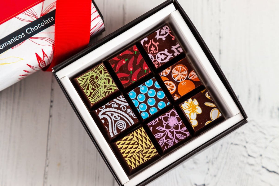 Piccolo Size Chocolate Art Thank You Box - Romanicos Chocolate