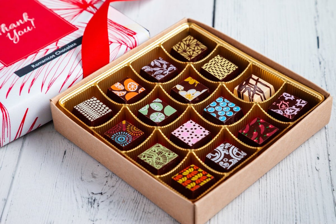 Queen Size Chocolate Art Thank You Box - Romanicos Chocolate