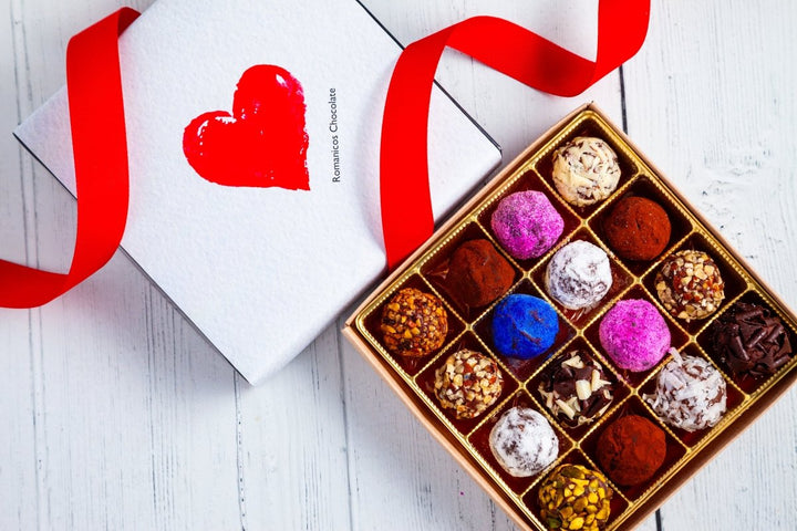 Queen Size Signature Truffles I Love You Box - Romanicos Chocolate
