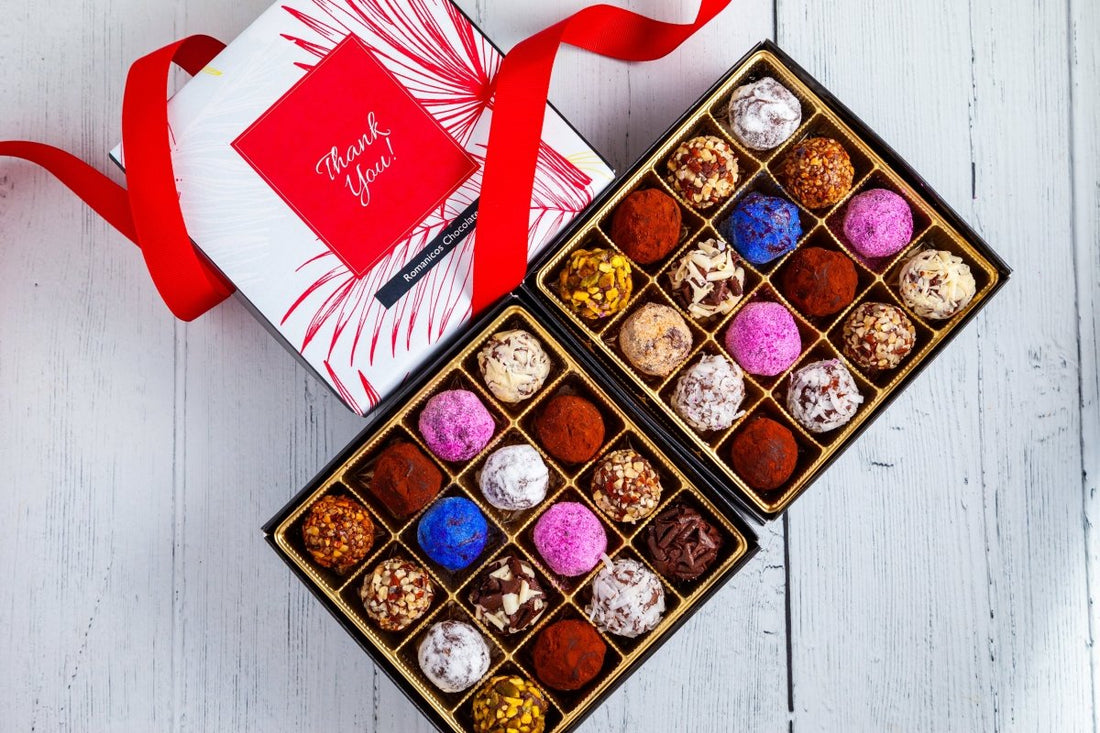 Thank You Double Queen Signature Truffle Box (32 Pieces) - Romanicos Chocolate