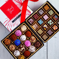 Thank You Queen Mix Box (32 Pcs: 16 Bonbons and 16 Truffles) - Romanicos Chocolate